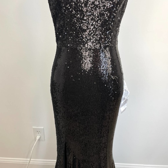 Dress The Population Ingrid Sequin Trumpet Gown In Black Size Small New - Picture 5 of 16